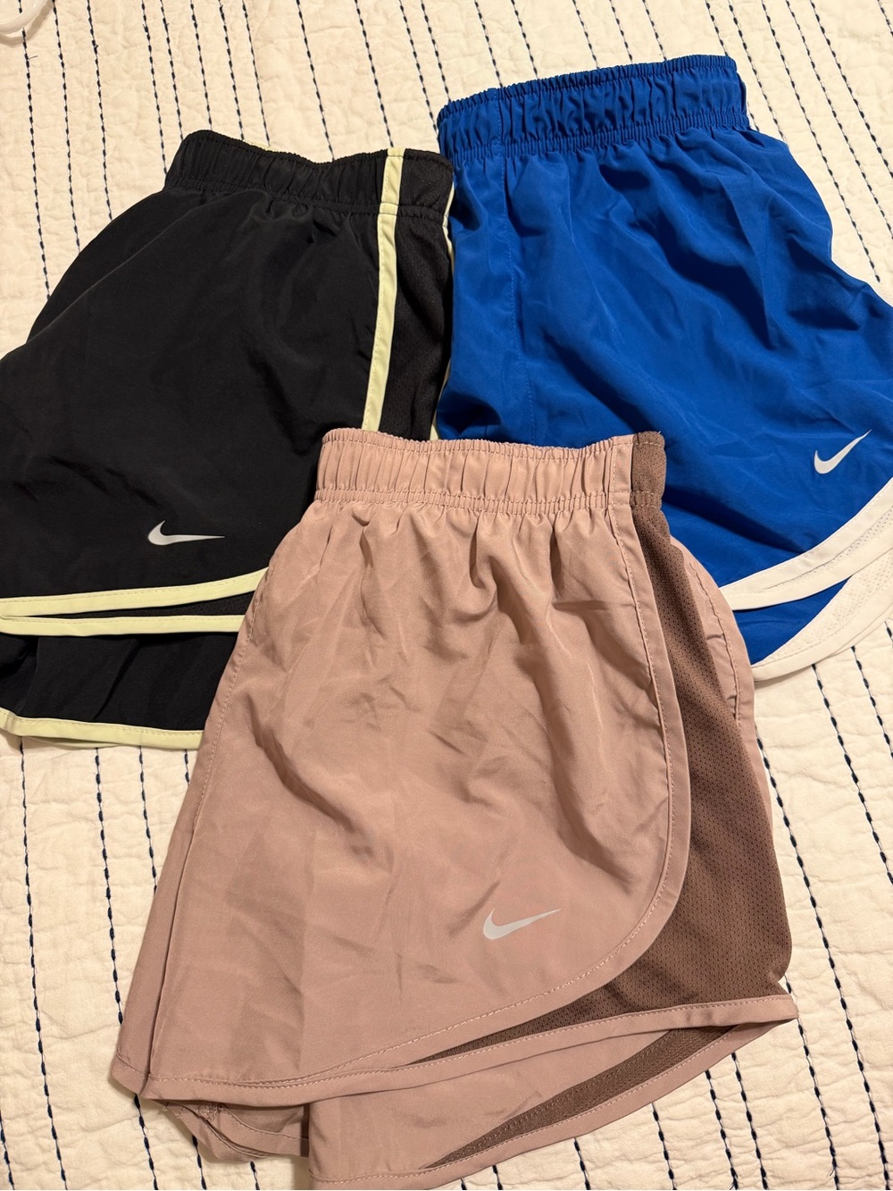 Nike Womens Dri-fit Athletic Shorts Set - Black, Blue, Mauve